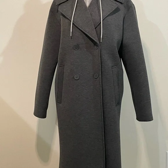 MANGO Combined Double Breasted Coat With Removable Hood - Picture 5 of 6